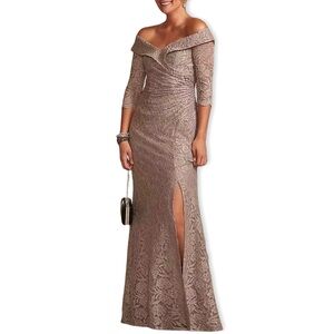 NWT Oleg Cassini Off the Shoulder Gown